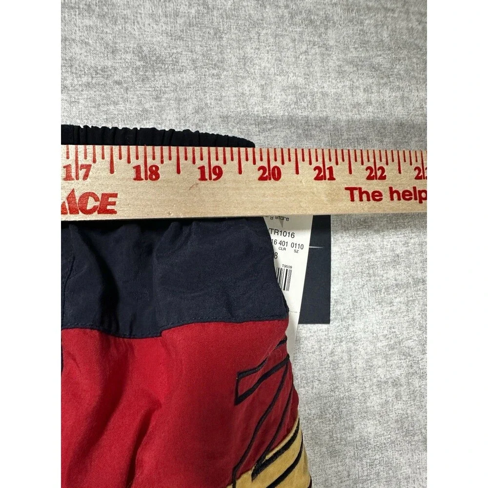 NWT Nautica Men swim trunks shorts red blue color block drawstring Size XXL